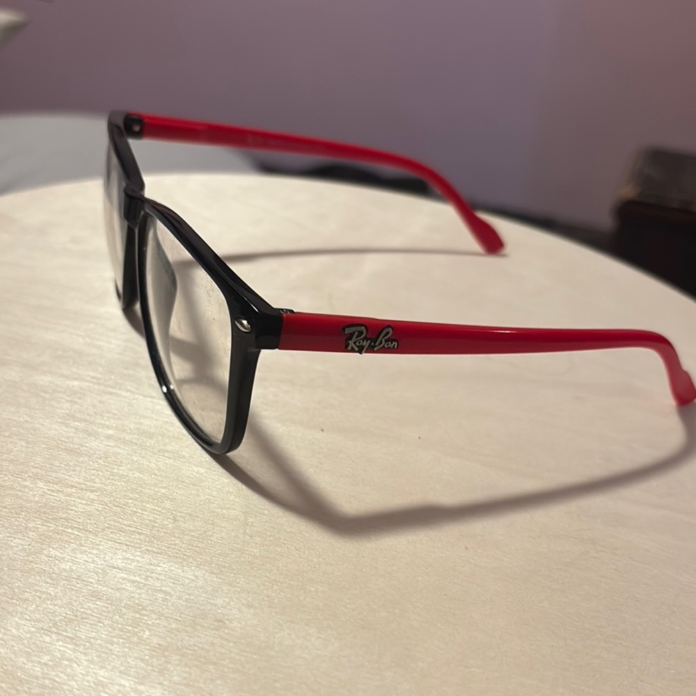 Ray-Ban Black Frame with Red Arms Glasses